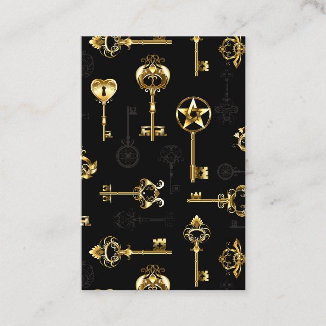 Seamless Pattern with Golden Keys Referral Card (Front)