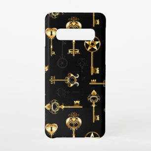 Seamless Pattern with Golden Keys Samsung Galaxy S10 Case