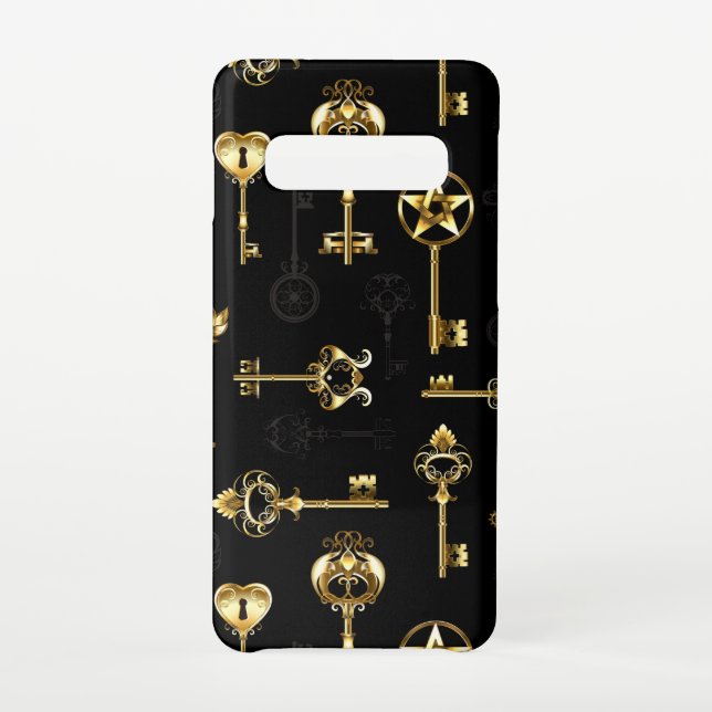 Seamless Pattern with Golden Keys Samsung Galaxy Case (Back)