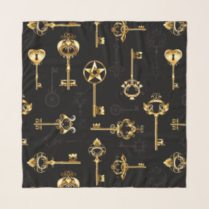 Seamless Pattern with Golden Keys Scarf