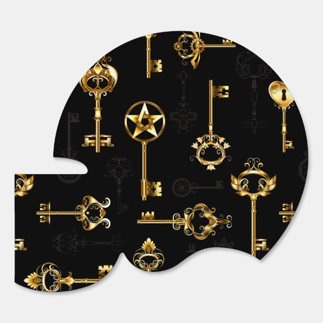 Seamless Pattern with Golden Keys Sign (Front)
