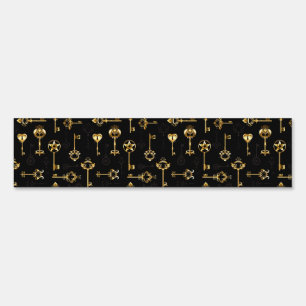 Seamless Pattern with Golden Keys Sign