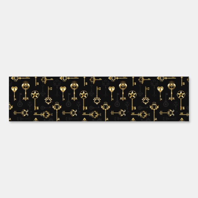 Seamless Pattern with Golden Keys Sign (Front)