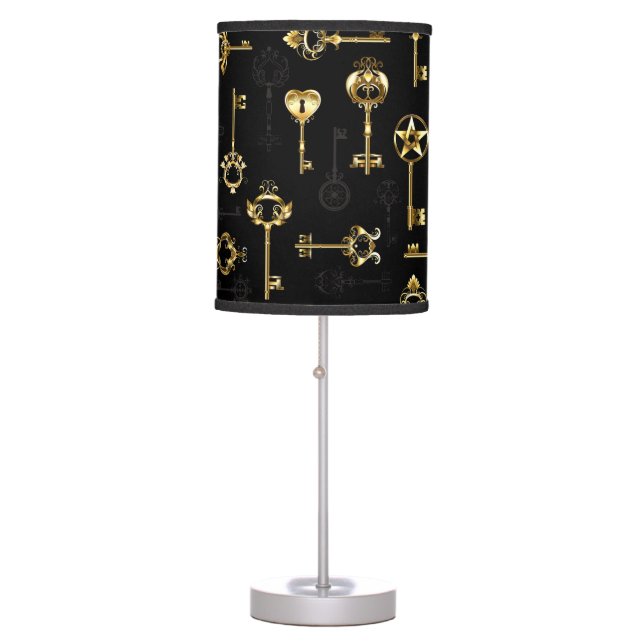 Seamless Pattern with Golden Keys Table Lamp (Front)