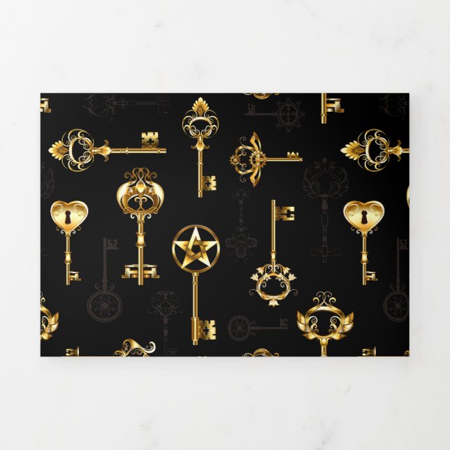 Seamless Pattern with Golden Keys Tri-Fold Program (Cover)