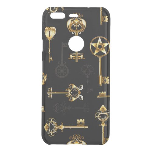 Seamless Pattern with Golden Keys Uncommon Google Pixel Case