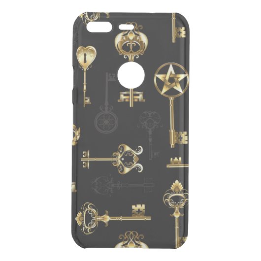 Seamless Pattern with Golden Keys Uncommon Google Pixel Case (Back)