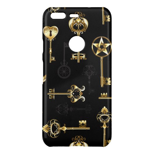 Seamless Pattern with Golden Keys Uncommon Google Pixel Case (Back)