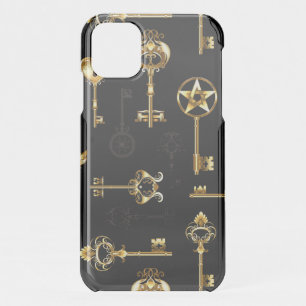 Seamless Pattern with Golden Keys iPhone 11 Case