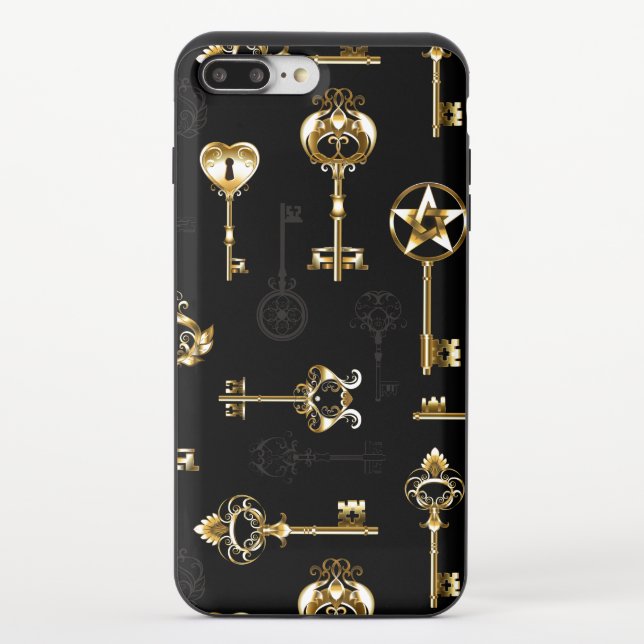 Seamless Pattern with Golden Keys Uncommon iPhone Case (Back)