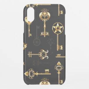 Seamless Pattern with Golden Keys iPhone XR Case