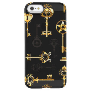 Seamless Pattern with Golden Keys Permafrost iPhone SE/5/5s Case