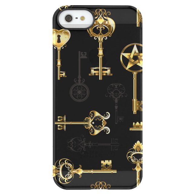 Seamless Pattern with Golden Keys Uncommon iPhone Case (Back)