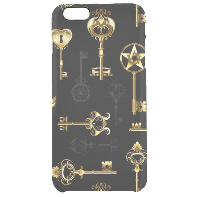 Seamless Pattern with Golden Keys Uncommon iPhone Case (Back)
