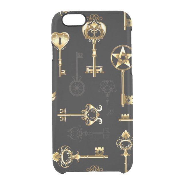 Seamless Pattern with Golden Keys Uncommon iPhone Case (Back)
