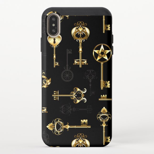 Seamless Pattern with Golden Keys Uncommon iPhone Case (Back)