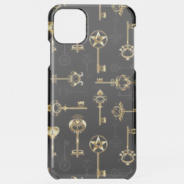 Seamless Pattern with Golden Keys Uncommon iPhone Case (Back)