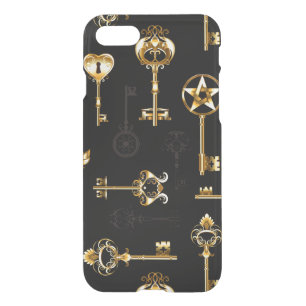 Seamless Pattern with Golden Keys iPhone SE/8/7 Case