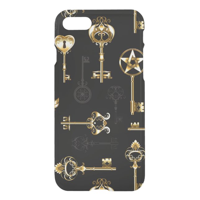 Seamless Pattern with Golden Keys Uncommon iPhone Case (Back)