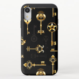 Seamless Pattern with Golden Keys iPhone XR Slider Case