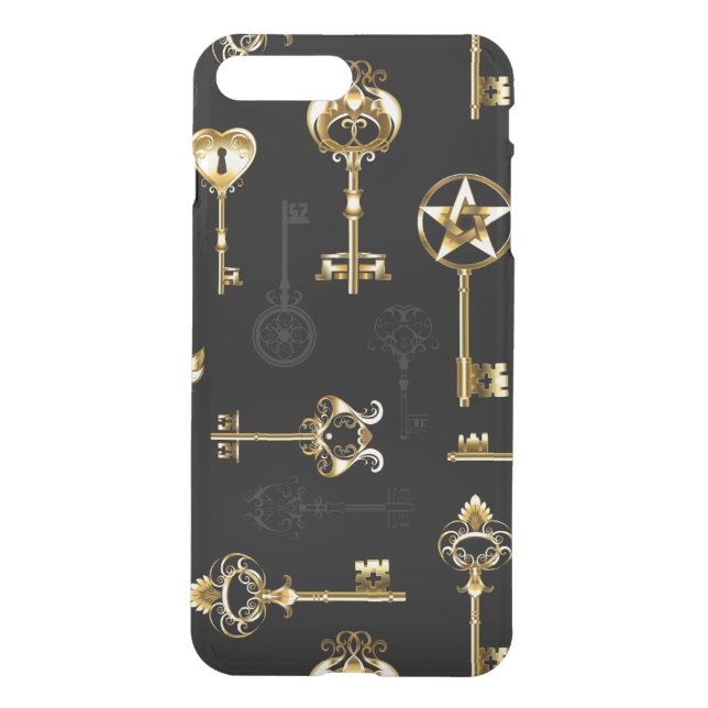 Seamless Pattern with Golden Keys Uncommon iPhone Case (Back)