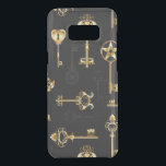 Seamless Pattern with Golden Keys Uncommon Samsung Galaxy S8  Case<br><div class="desc">Seamless pattern of antique,  gold and silhouette keys on black background.</div>