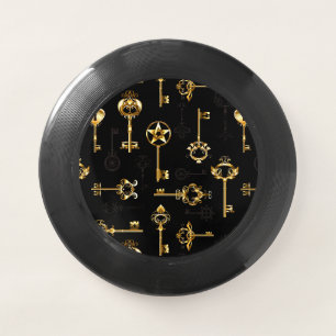 Seamless Pattern with Golden Keys Wham-O Frisbee