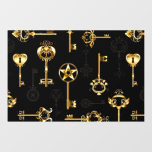 Seamless Pattern with Golden Keys Window Cling