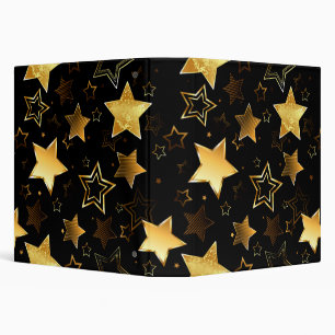 Seamless pattern with Golden Stars 3 Ring Binder
