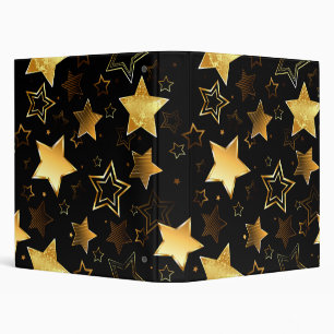 Seamless pattern with Golden Stars 3 Ring Binder