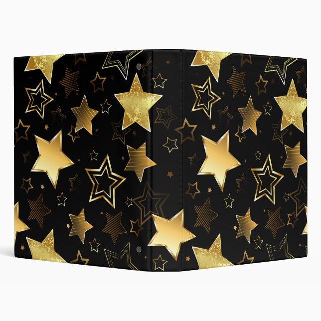 Seamless pattern with Golden Stars 3 Ring Binder (Background)