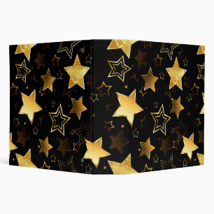 Seamless pattern with Golden Stars 3 Ring Binder