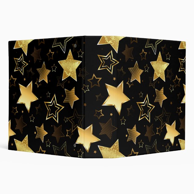 Seamless pattern with Golden Stars 3 Ring Binder (Background)