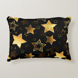 Seamless pattern with Golden Stars Accent Pillow