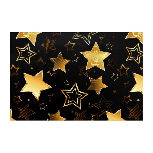 Seamless pattern with Golden Stars Acrylic Print