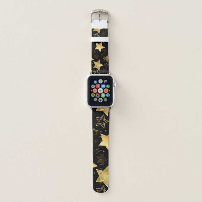 Seamless pattern with Golden Stars Apple Watch Band (Front)