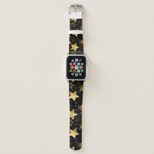 Seamless pattern with Golden Stars Apple Watch Band