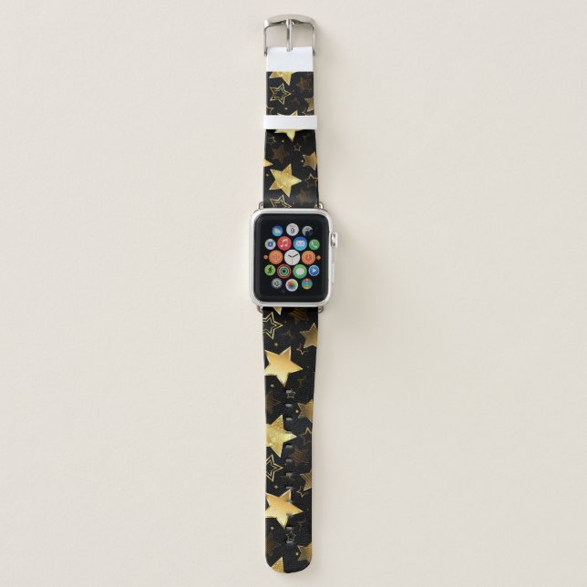 Seamless pattern with Golden Stars Apple Watch Band (Front)
