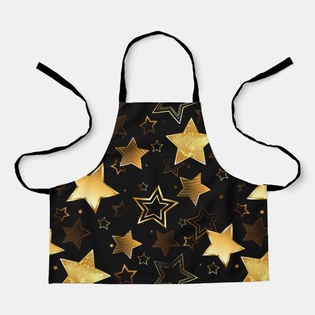 Seamless pattern with Golden Stars Apron (Front)