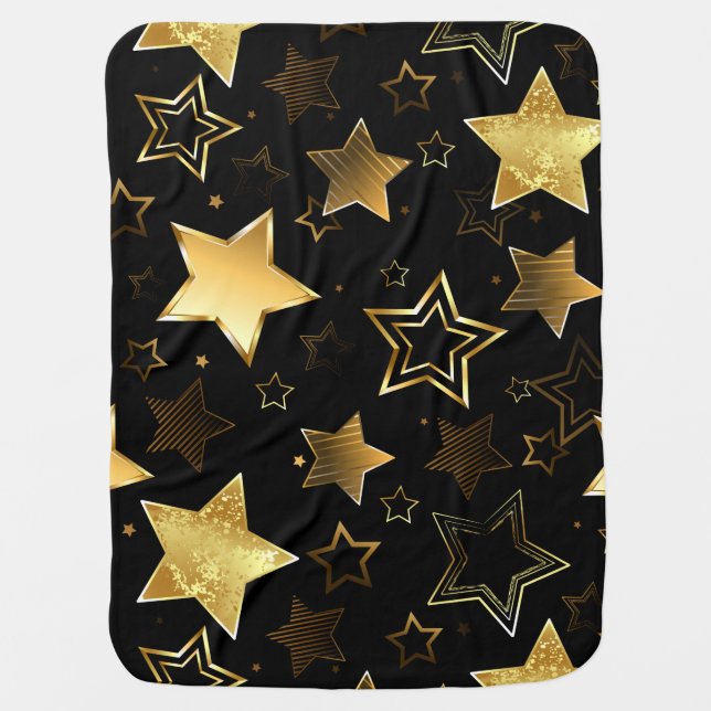 Seamless pattern with Golden Stars Baby Blanket (Front)