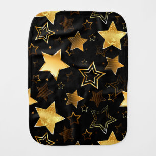 Seamless pattern with Golden Stars Baby Burp Cloth