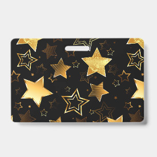 Seamless pattern with Golden Stars Badge