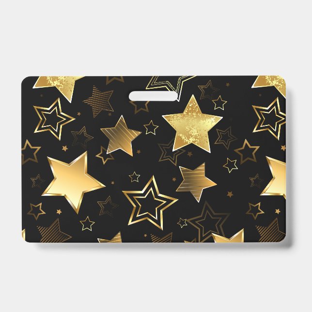 Seamless pattern with Golden Stars Badge (Front)