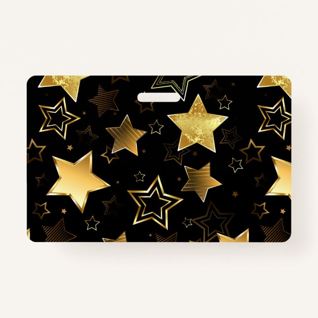 Seamless pattern with Golden Stars Badge (Front)