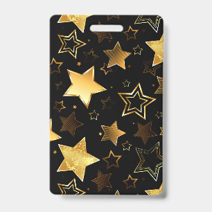 Seamless pattern with Golden Stars Badge