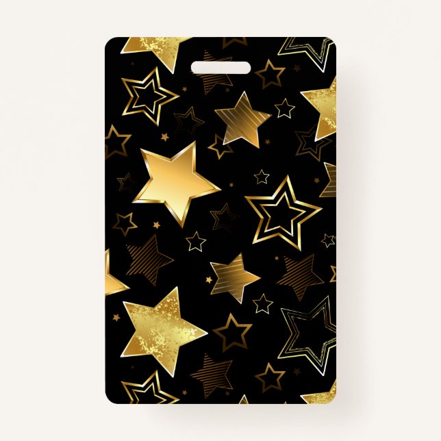 Seamless pattern with Golden Stars Badge (Front)
