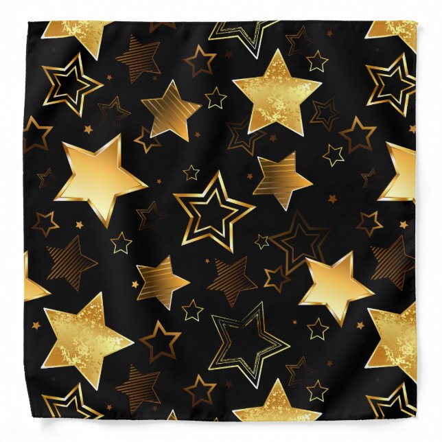 Seamless pattern with Golden Stars Bandana (Front)