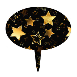 Seamless pattern with Golden Stars Cake Topper