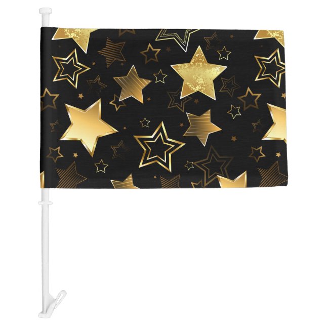 Seamless pattern with Golden Stars Car Flag (Front)