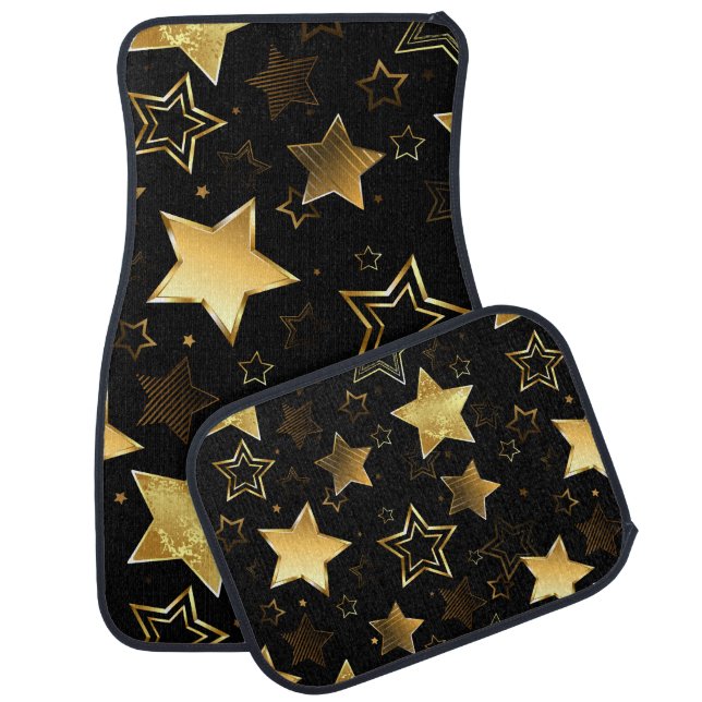 Seamless pattern with Golden Stars Car Floor Mat (Set)